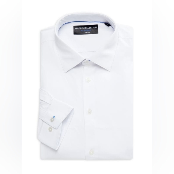 Report Collection Other - Report Collection Men's Slim-Fit White Dress Shirt